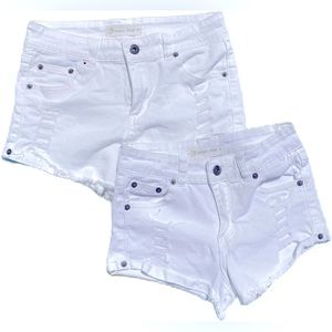 Ocean Drive white distressed jean shorts